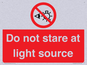 Do not stare at light source